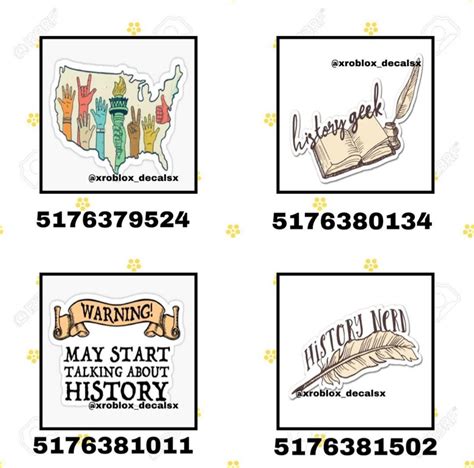 decal codes for roblox